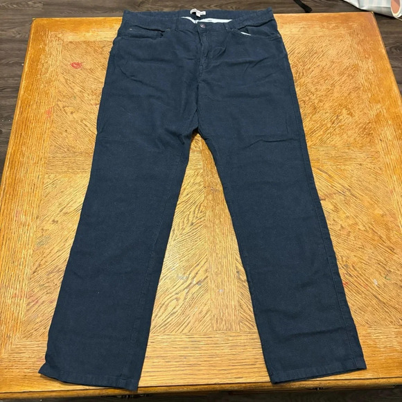 Peter Millar Wayfare Tencel Cotton Blend Slim Fit Pants in Navy Blue Mens Sz 35 - Picture 2 of 7